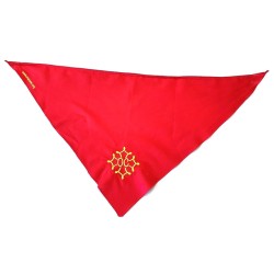 Foulard coton brodé croix occitane